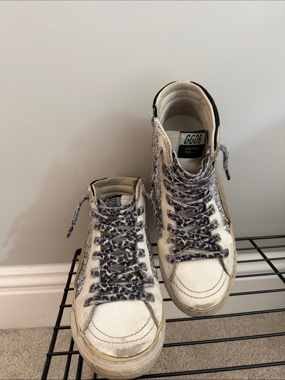 Golden Goose Women's White Leopard-Accent Slide Sneakers